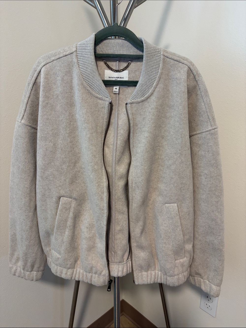 Banana Republic Heather Gray Women's Bomber Jacket